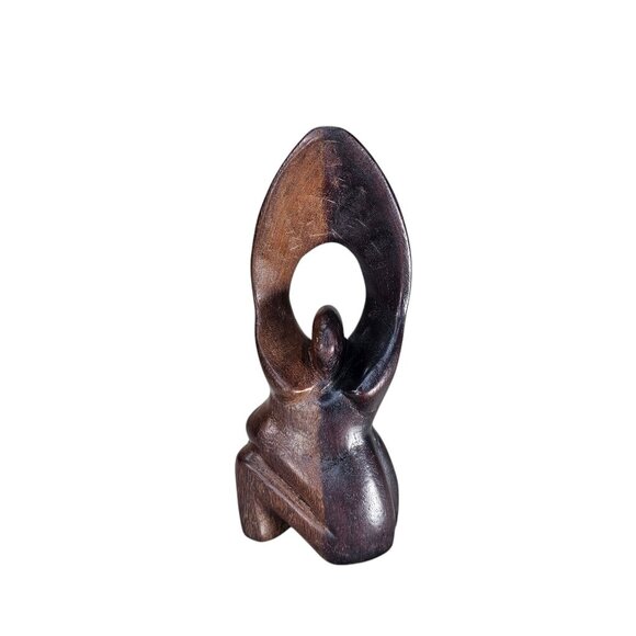 Hand-Carved Abstract Wooden Sculpture Of Woman Figure - Picture 8 of 10